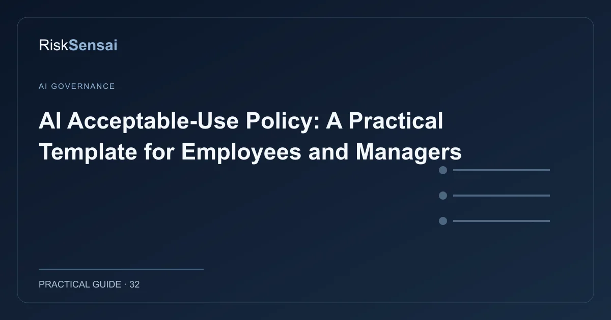 AI Acceptable-Use Policy: A Practical Template for Employees and Managers: original RiskSensai editorial cover