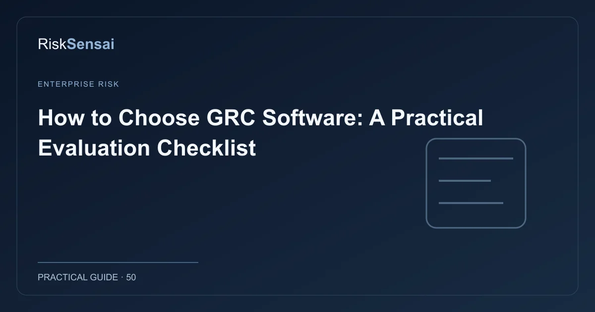 How to Choose GRC Software: A Practical Evaluation Checklist: original RiskSensai editorial cover