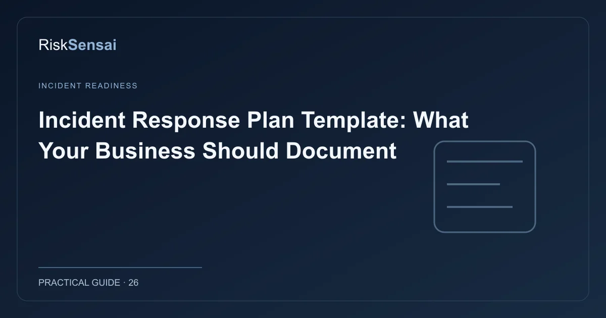 Incident Response Plan Template: What Your Business Should Document: original RiskSensai editorial cover