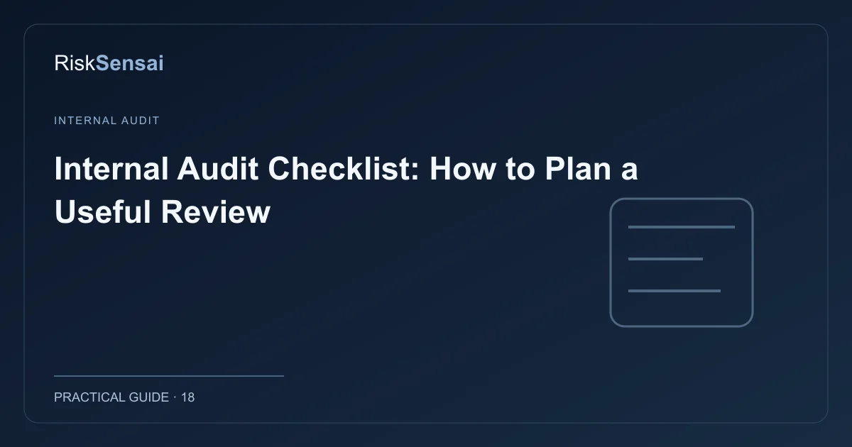 Internal Audit Checklist: How to Plan a Useful Review: original RiskSensai editorial cover