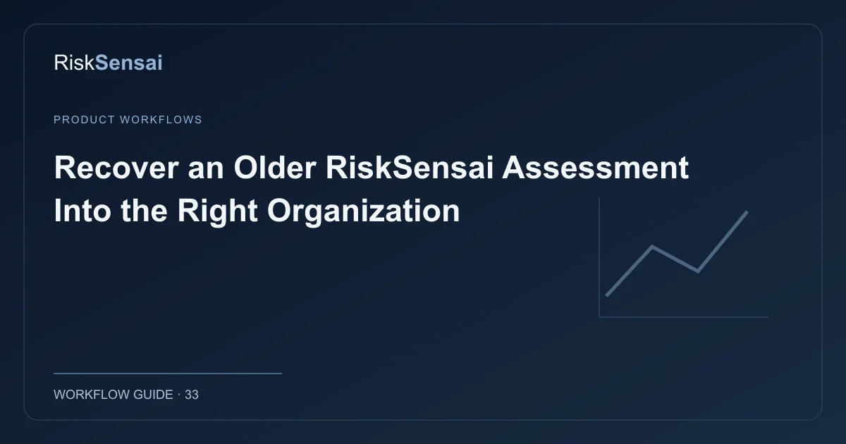 Recover an Older RiskSensai Assessment Into the Right Organization: original RiskSensai editorial cover