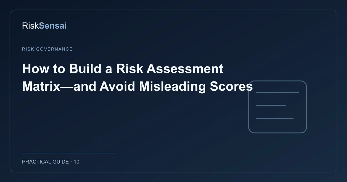 How to Build a Risk Assessment Matrix—and Avoid Misleading Scores: original RiskSensai editorial cover