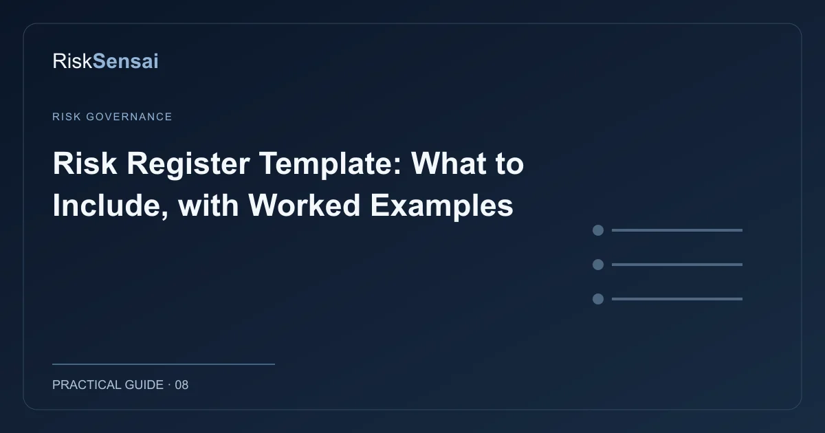 Risk Register Template: What to Include, with Worked Examples: original RiskSensai editorial cover