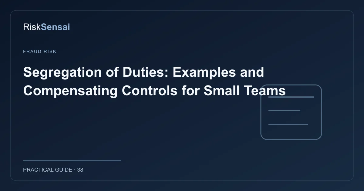 Segregation of Duties: Examples and Compensating Controls for Small Teams: original RiskSensai editorial cover