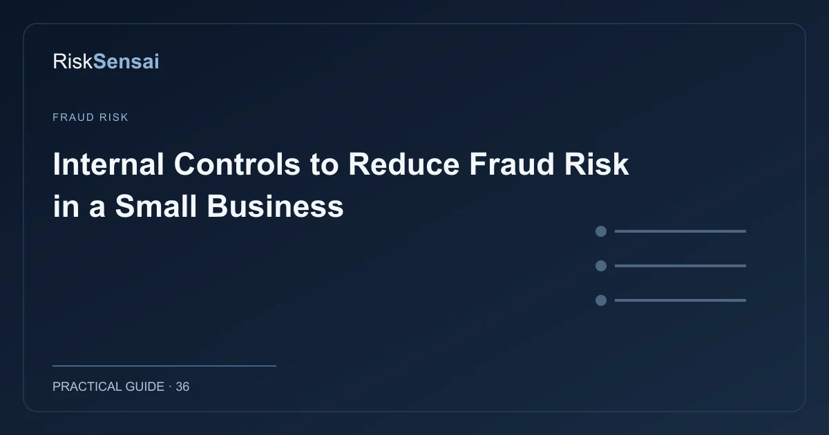 Internal Controls to Reduce Fraud Risk in a Small Business: original RiskSensai editorial cover